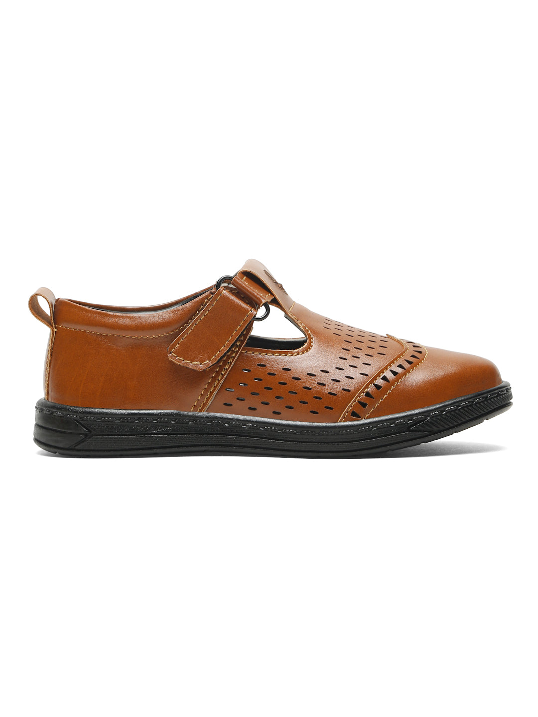 Tiny Bugs Velcro Party Wear Roman Sandals - Tan