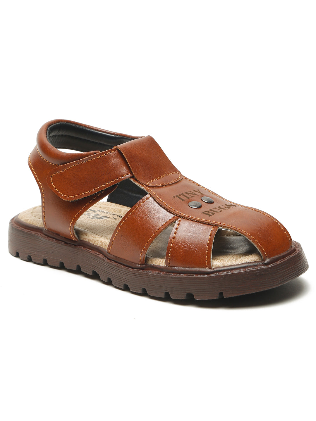 Tiny Bugs Boys Casual Velcro Sandals - Tan