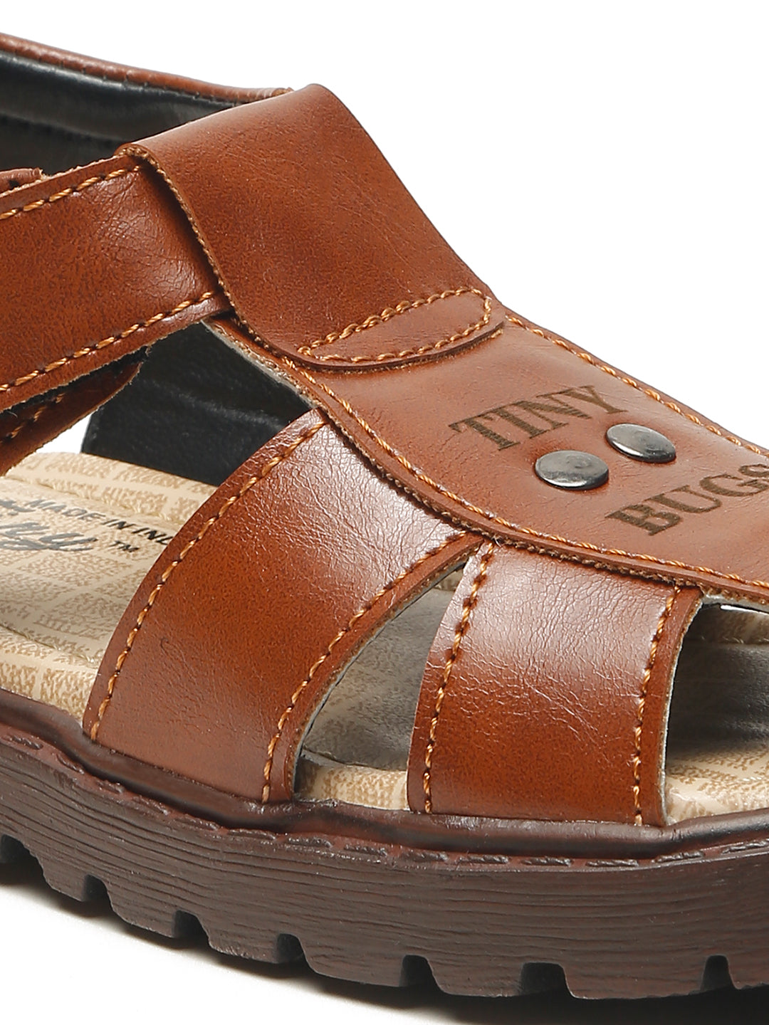 Tiny Bugs Boys Casual Velcro Sandals - Tan