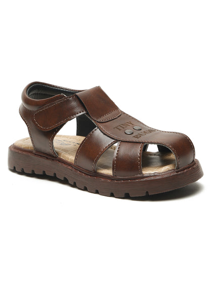 Tiny Bugs Boys Casual Velcro Sandals - Brown