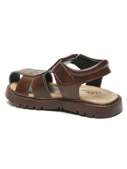 Tiny Bugs Boys Casual Velcro Sandals - Brown