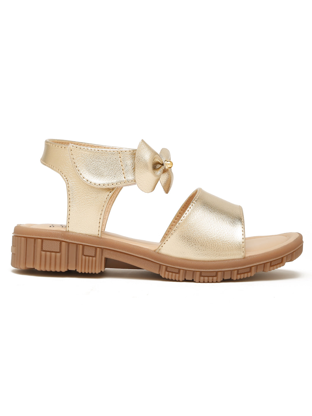 Tiny Bugs Girls Bow Embellished Sandals - Gold
