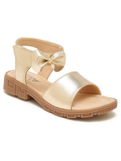 Tiny Bugs Girls Bow Embellished Sandals - Gold
