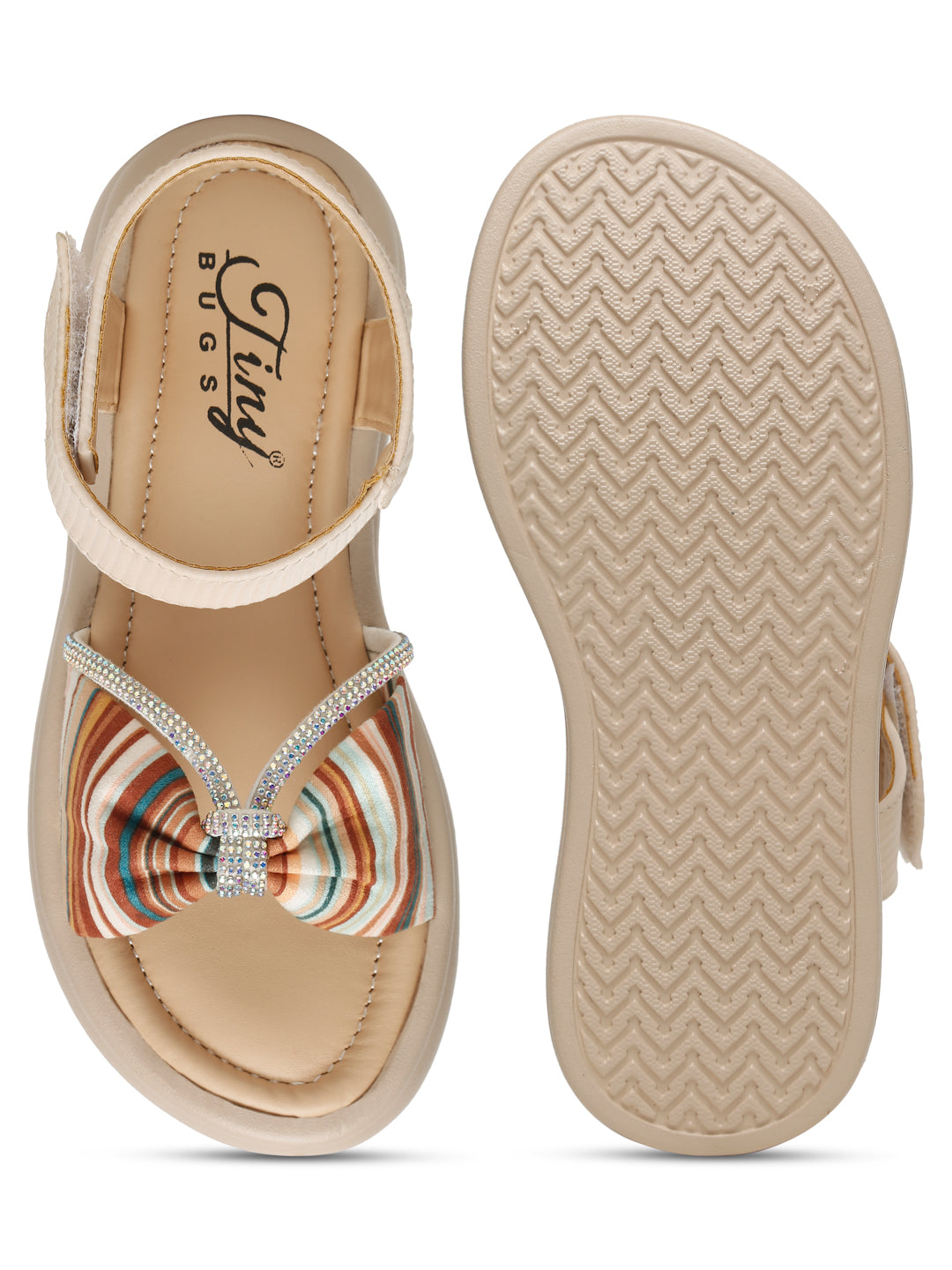 Tiny Bugs Girls Bow Emellished Sandals - Multi