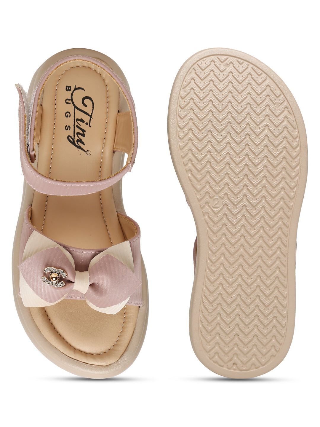 Tiny Bugs Girls Bow Embellished Sandals - Purple