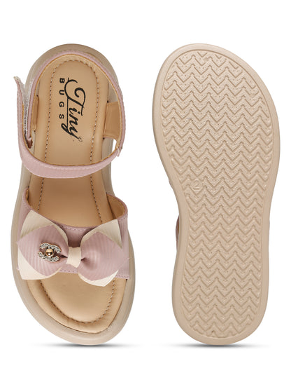 Tiny Bugs Girls Bow Embellished Sandals - Purple
