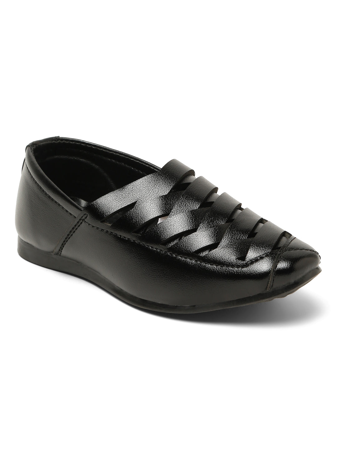 Tiny Bugs Boys Ethnic Wear Mojaris - Black