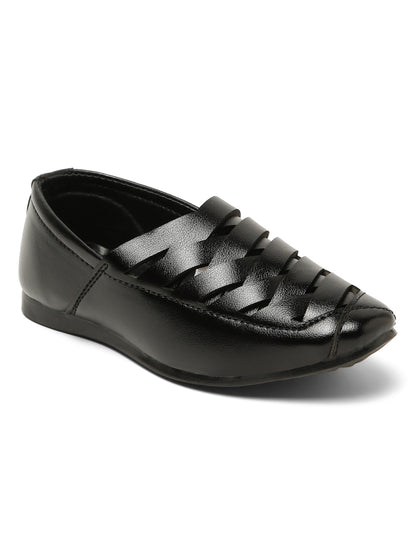 Tiny Bugs Boys Ethnic Wear Mojaris - Black