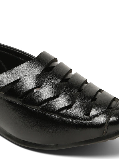 Tiny Bugs Boys Ethnic Wear Mojaris - Black