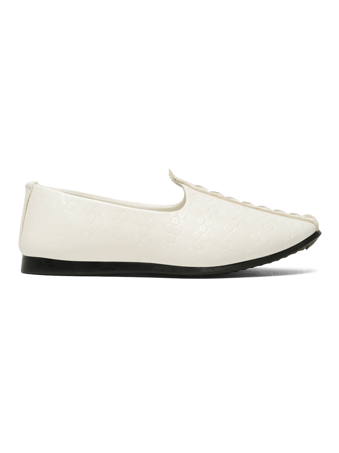 Tiny Bugs Boys Ethnic Wear Mojaris - White