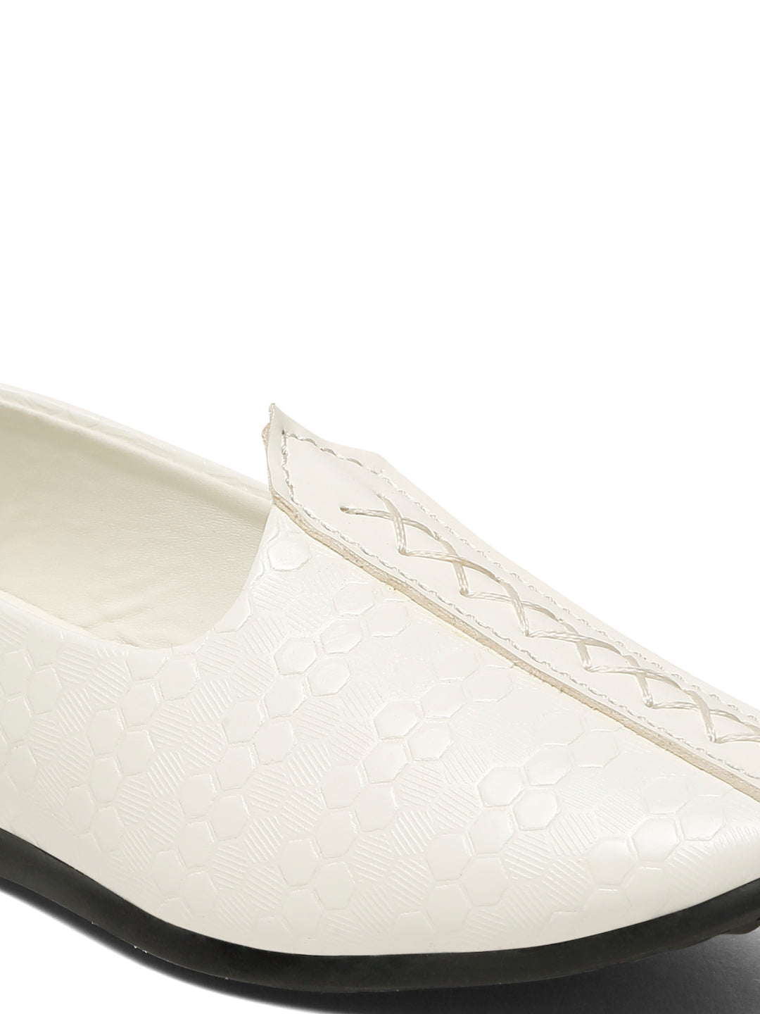 Tiny Bugs Boys Ethnic Wear Mojaris - White