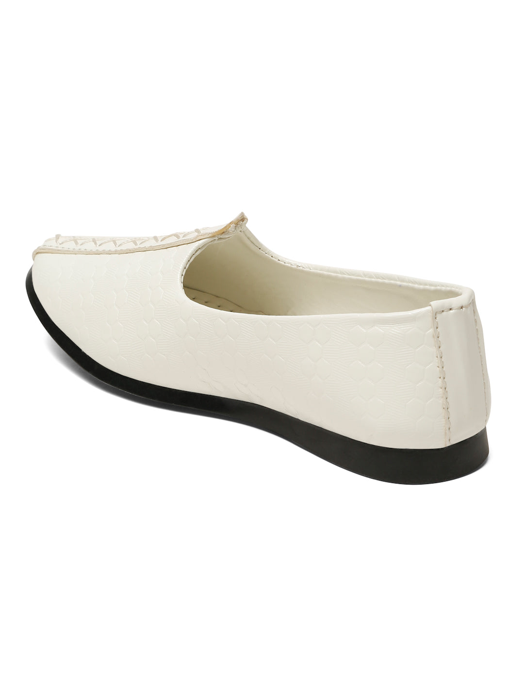 Tiny Bugs Boys Ethnic Wear Mojaris - White