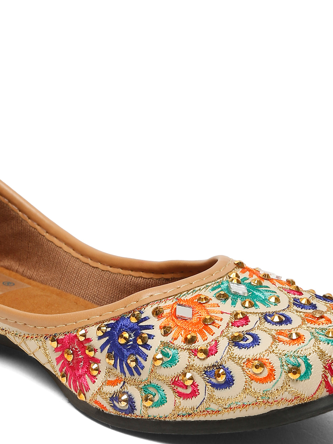 Tiny Bugs Girls Ethnic Embroidery Jutis - Multi