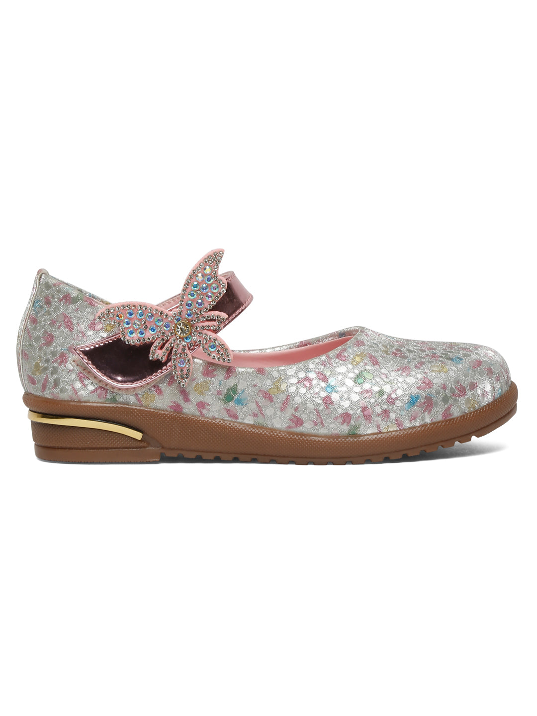 Tiny Bugs Girls Butterfly Applique Ballerinas - Multi