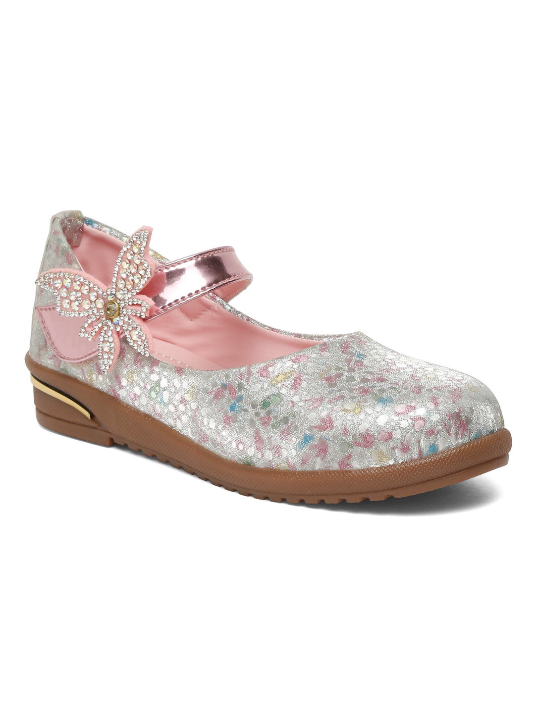 Tiny Bugs Girls Butterfly Applique Ballerinas - Multi