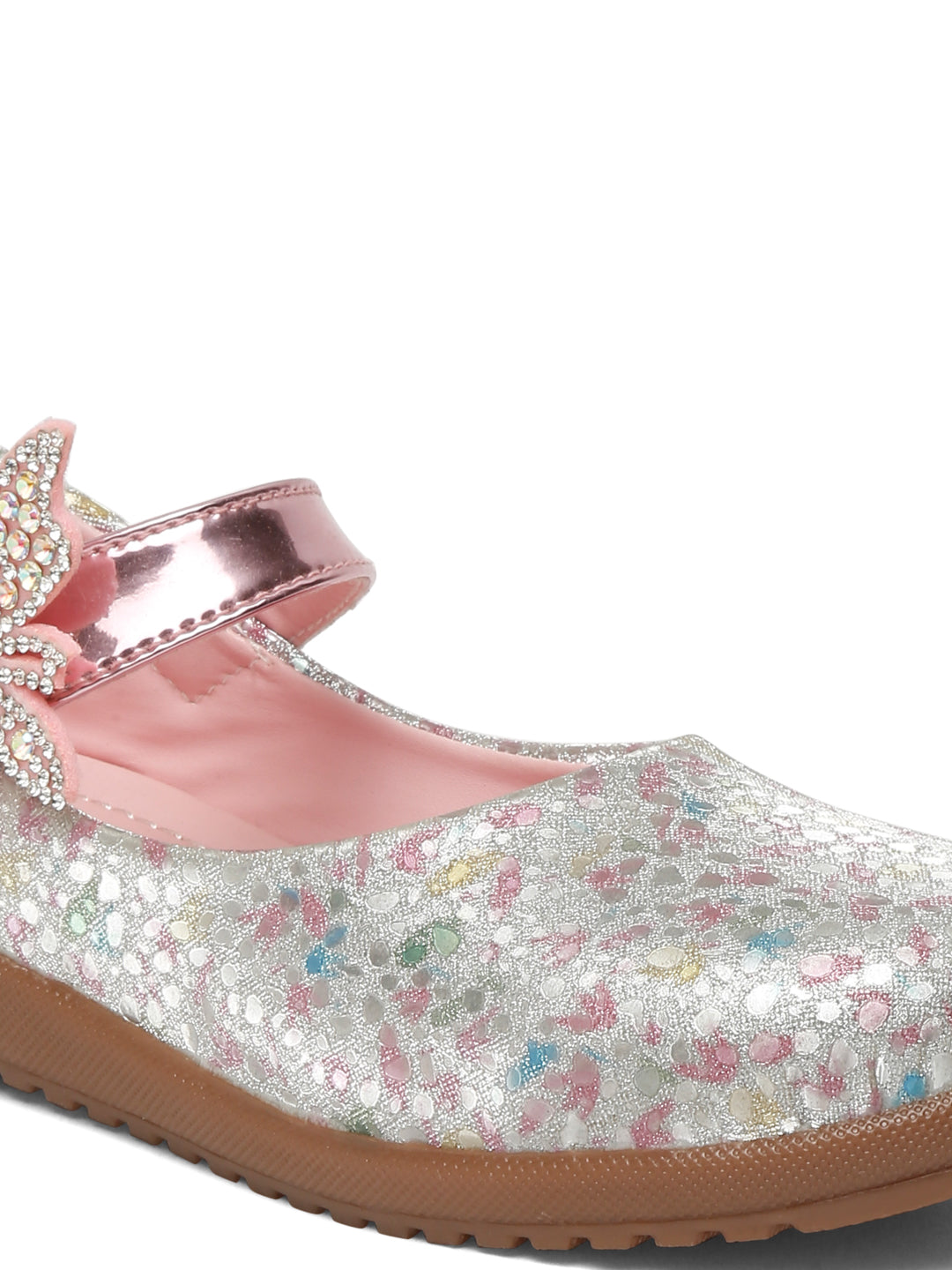 Tiny Bugs Girls Butterfly Applique Ballerinas - Multi