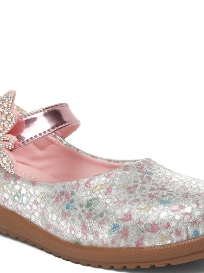 Tiny Bugs Girls Butterfly Applique Ballerinas - Multi