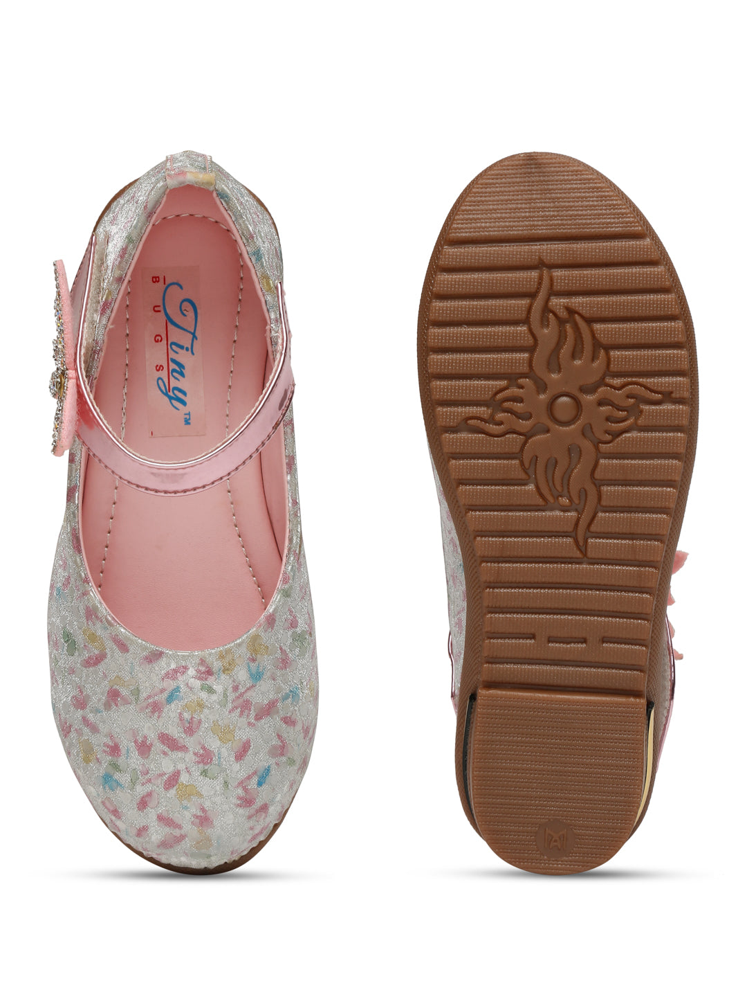 Tiny Bugs Girls Butterfly Applique Ballerinas - Multi