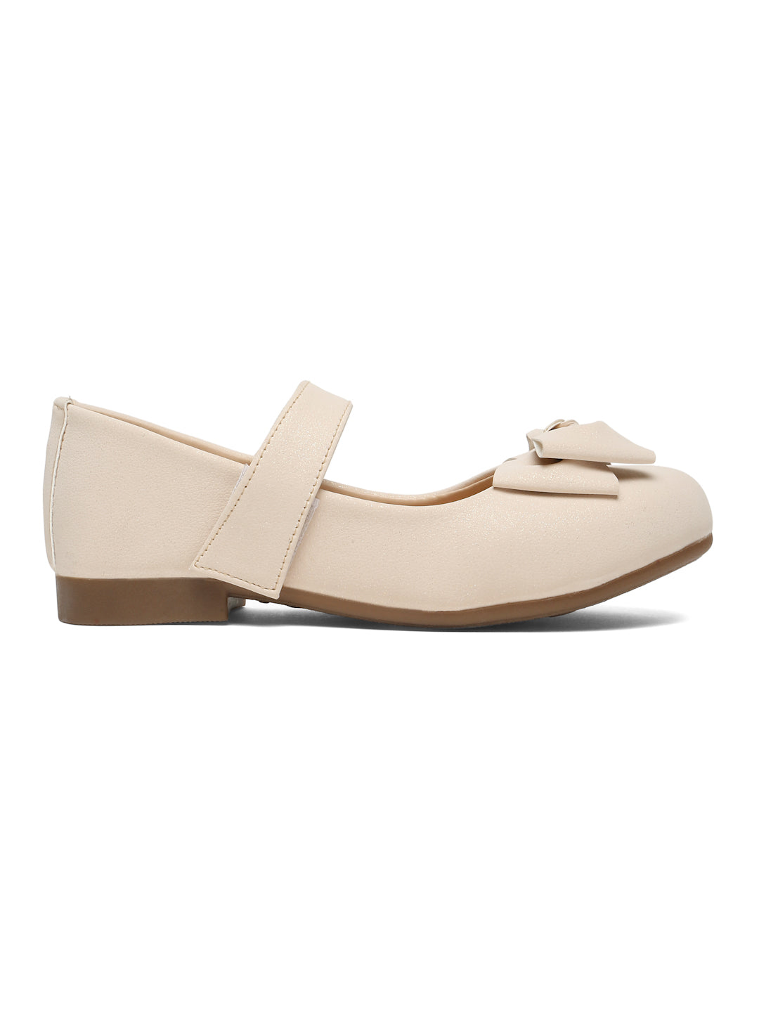 Tiny Bugs Girls Party Wear Embellished Ballerinas- Off White
