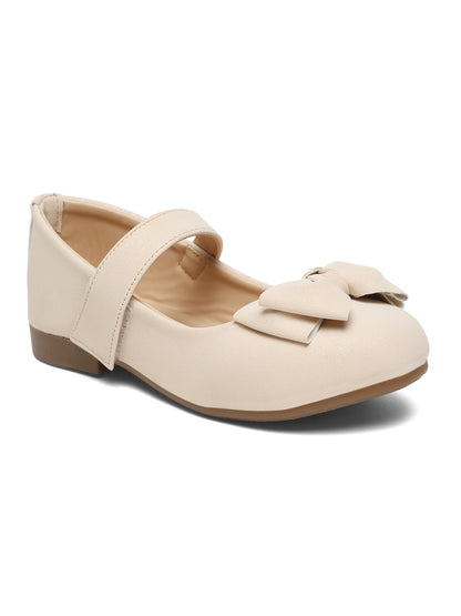 Tiny Bugs Girls Party Wear Embellished Ballerinas- Off White