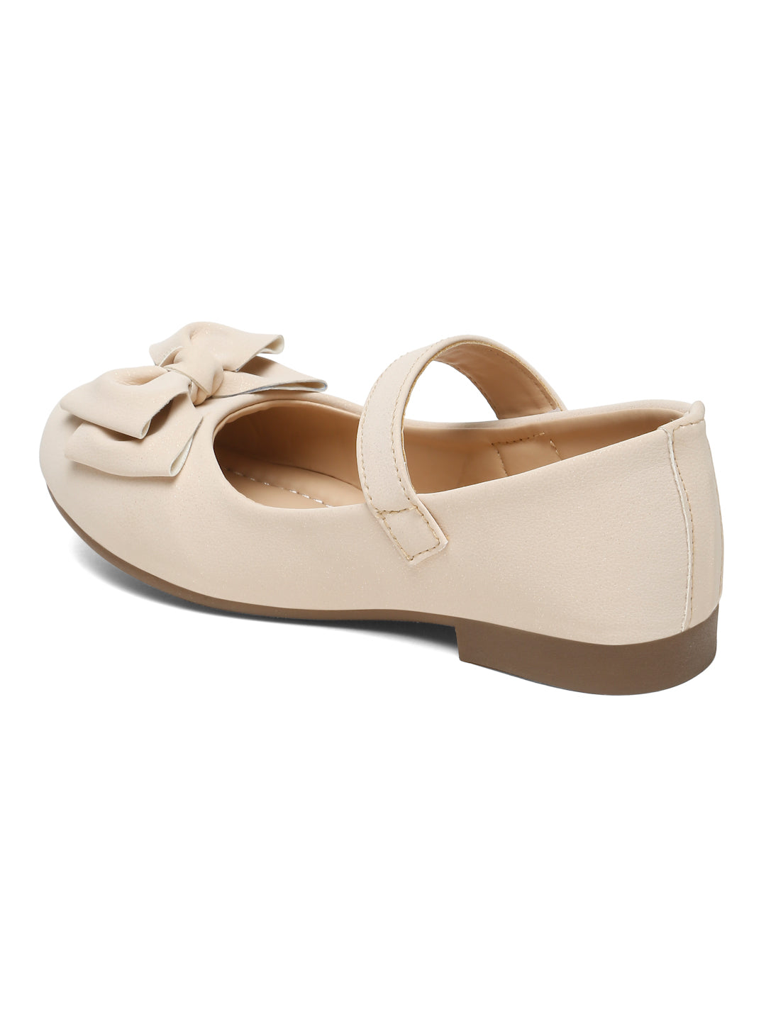 Tiny Bugs Girls Party Wear Embellished Ballerinas- Off White