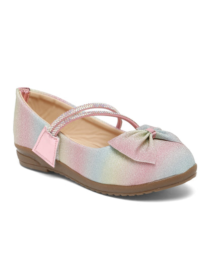 Tiny Bugs Girls Party Wear Embellished Ballerinas- Multi