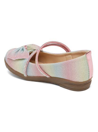 Tiny Bugs Girls Party Wear Embellished Ballerinas- Multi