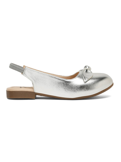 Tint Bugs Girls Back Open Embellished Ballerinas - Sliver