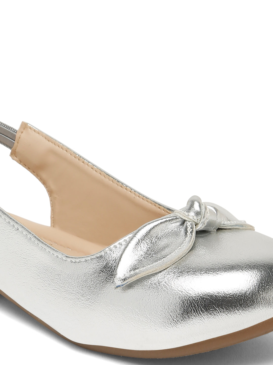 Tint Bugs Girls Back Open Embellished Ballerinas - Sliver