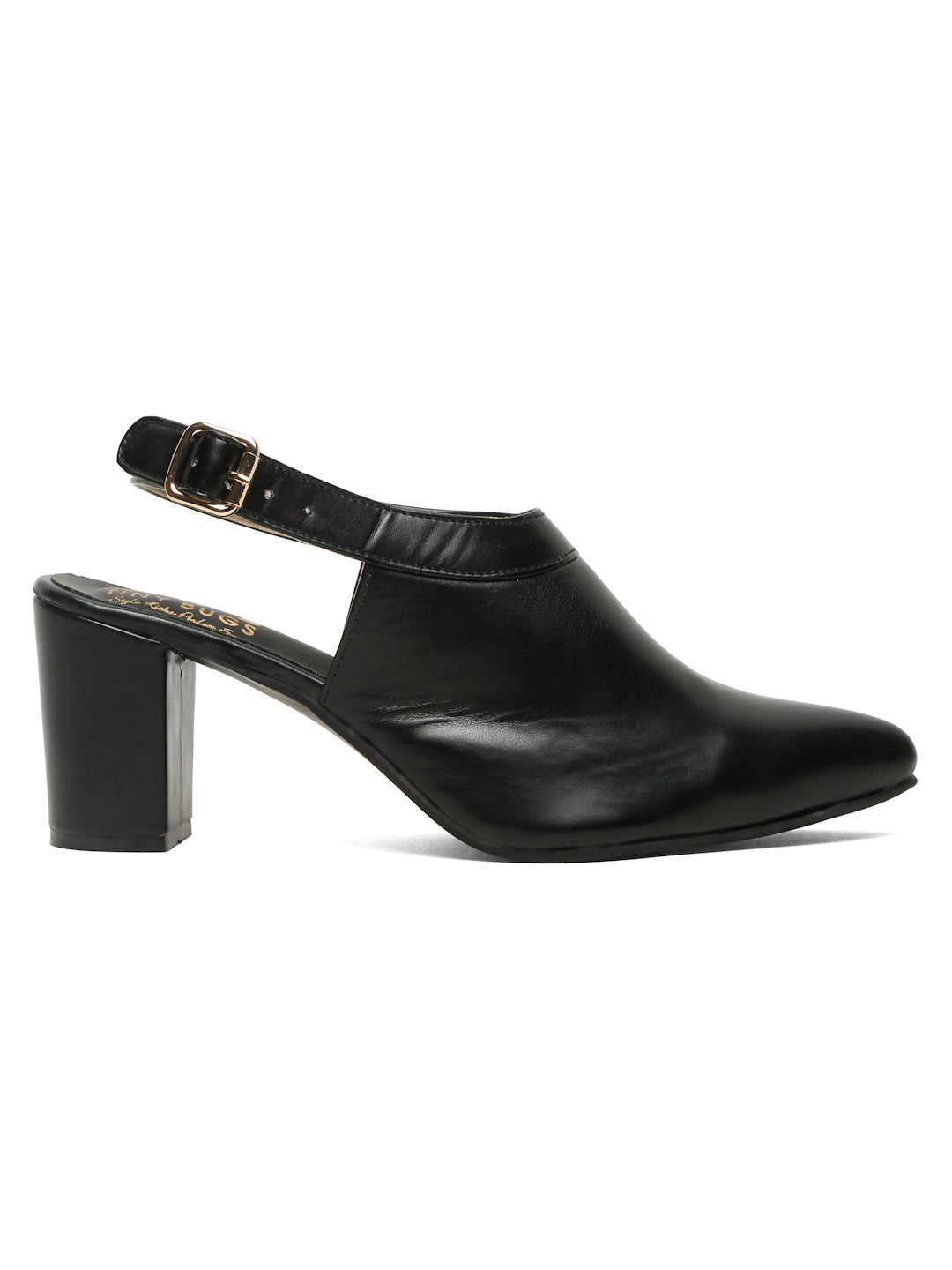 Tiny Bugs Women Closed Block Heels Sandals - Black