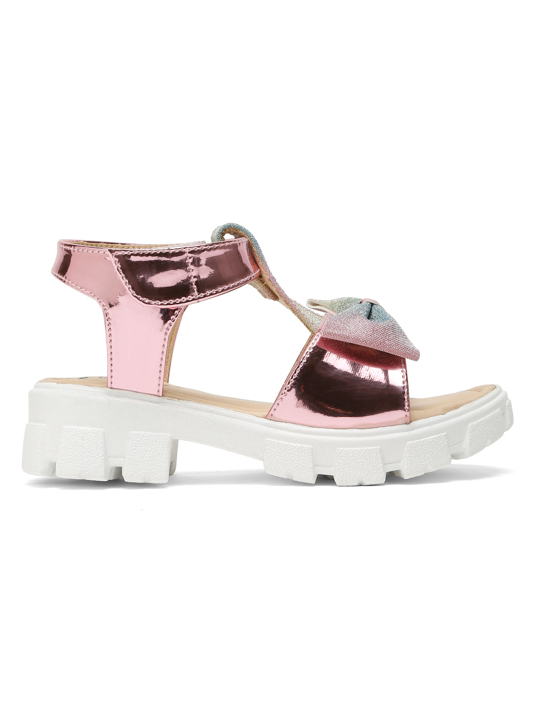 Tiny Bugs Girls' Stylish Mettalic Pink Sandals