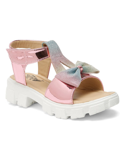 Tiny Bugs Girls' Stylish Mettalic Pink Sandals