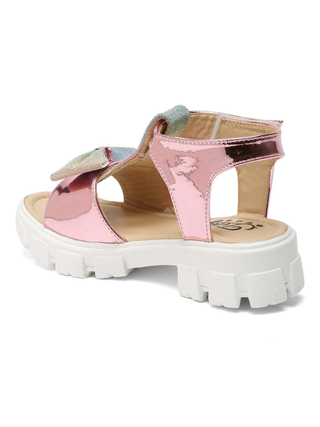 Tiny Bugs Girls' Stylish Mettalic Pink Sandals