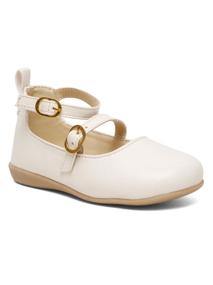 Tiny Bugs Double Strap Ballerinas - White