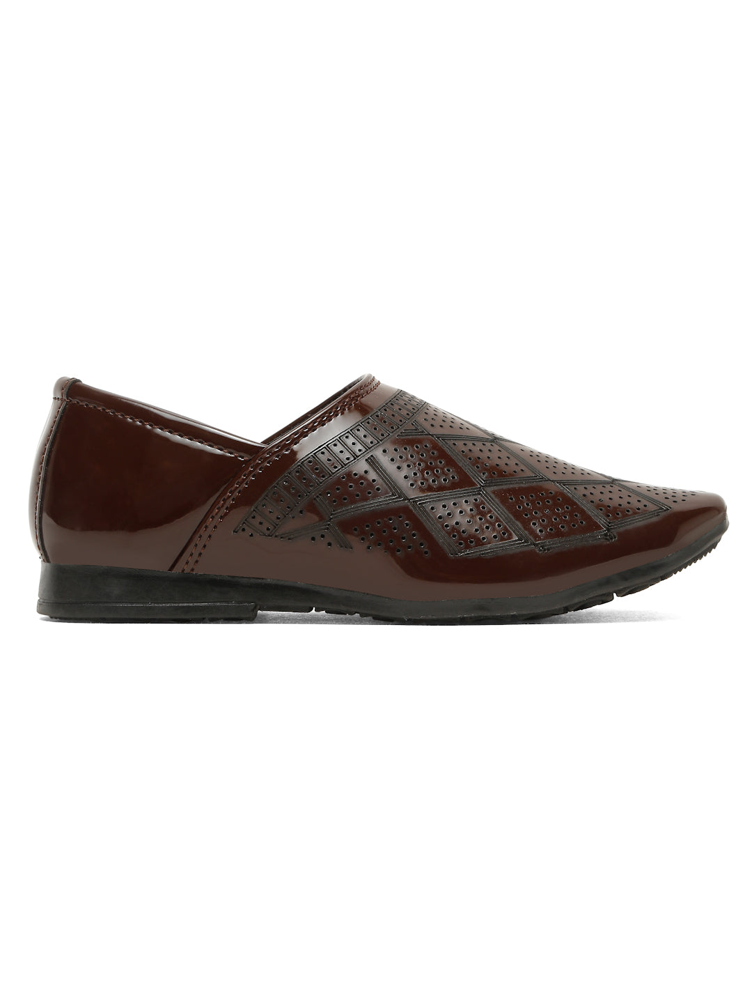 Tiny Bugs Boys Ethnic Wear Mojaris - Brown