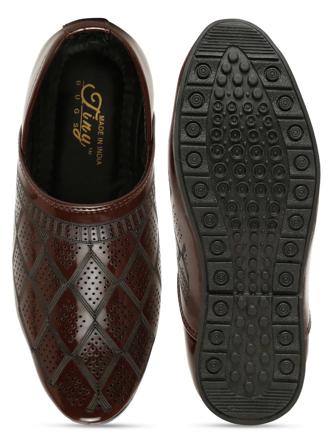 Tiny Bugs Boys Ethnic Wear Mojaris - Brown