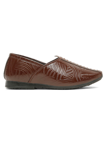 Tiny Bugs Boys Ethnic Wear Mojaris - Tan