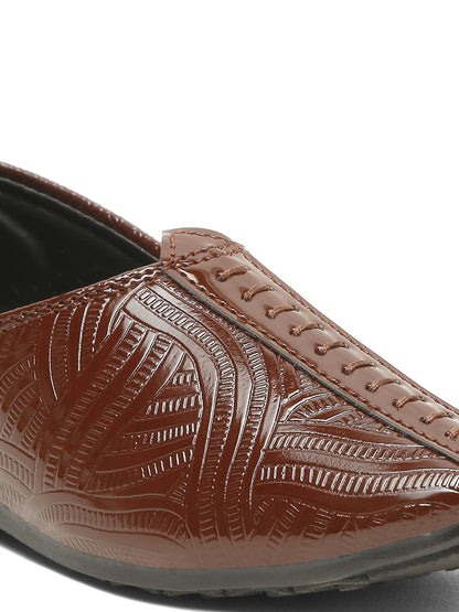 Tiny Bugs Boys Ethnic Wear Mojaris - Tan