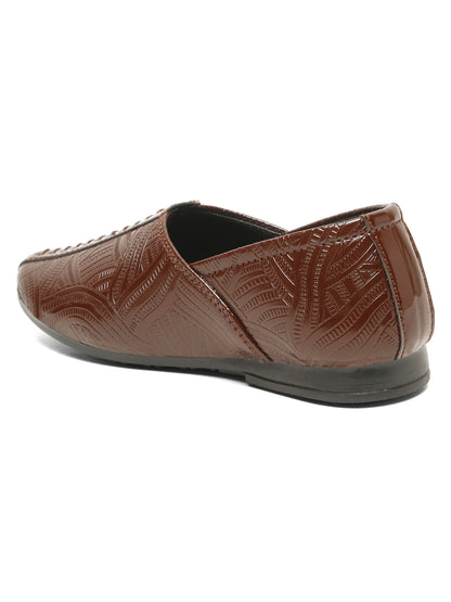 Tiny Bugs Boys Ethnic Wear Mojaris - Tan