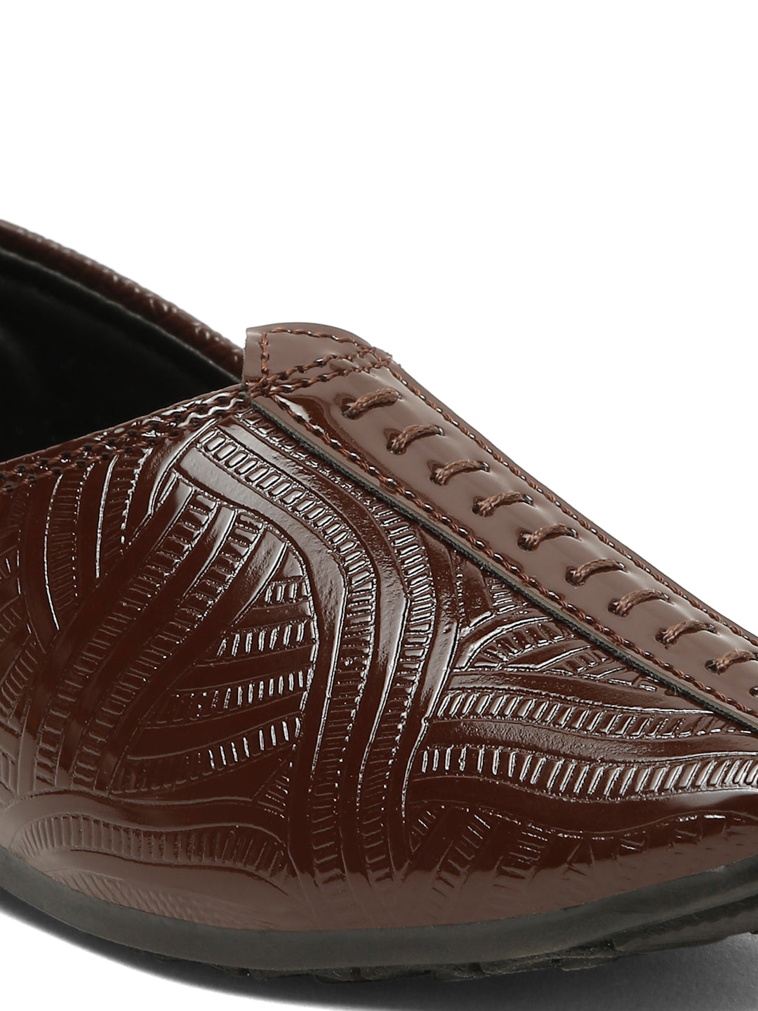 Tiny Bugs Boys Ethnic Wear Mojaris - Brown