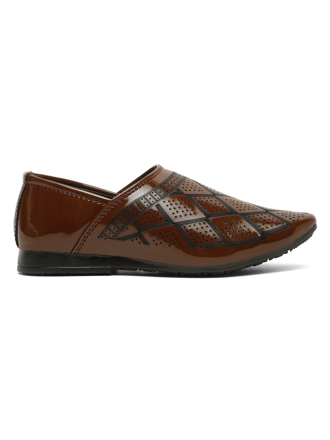 Tiny Bugs Boys Ethnic Wear Mojaris - Tan