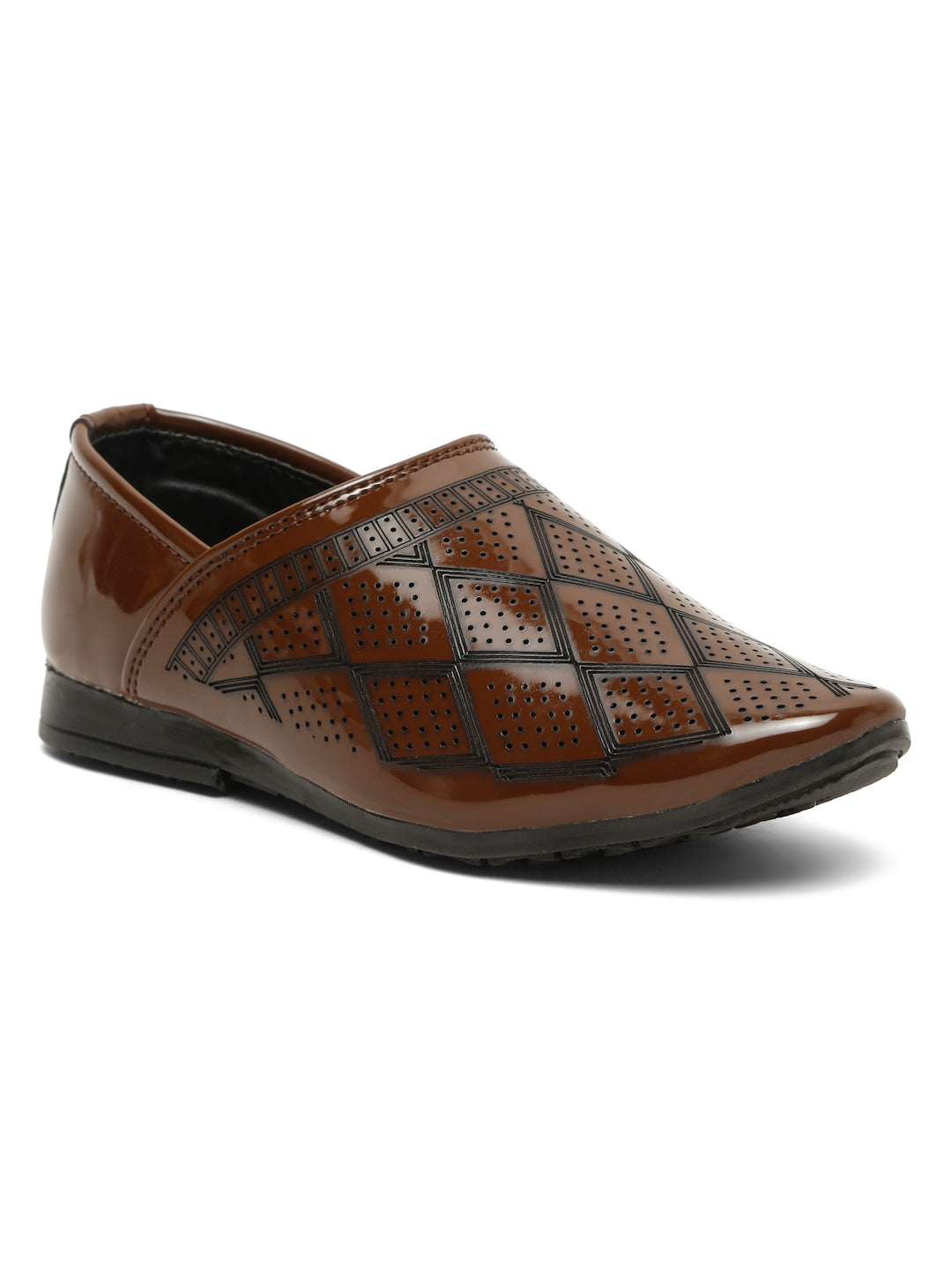 Tiny Bugs Boys Ethnic Wear Mojaris - Tan