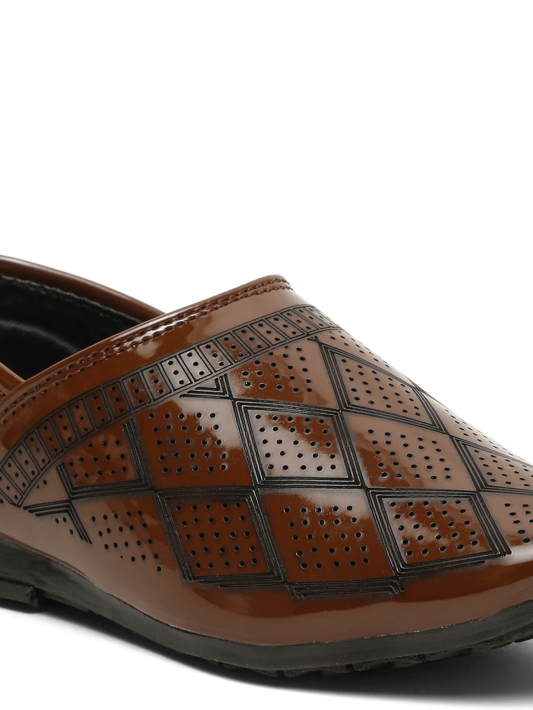 Tiny Bugs Boys Ethnic Wear Mojaris - Tan