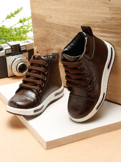 Tiny Bugs Boys Ankle Length Boots - Brown