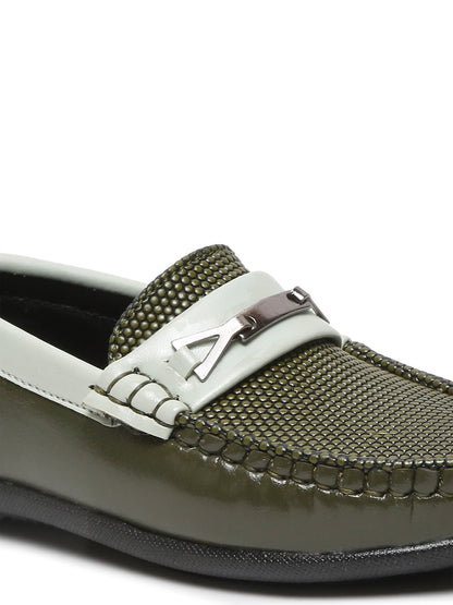 Tiny Bugs Boys Buckle Slip Ons Loafers - Green