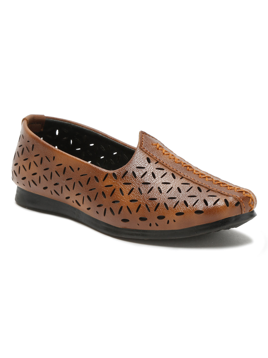 Tiny Bugs Boys Ethnic Mojaris- Tan
