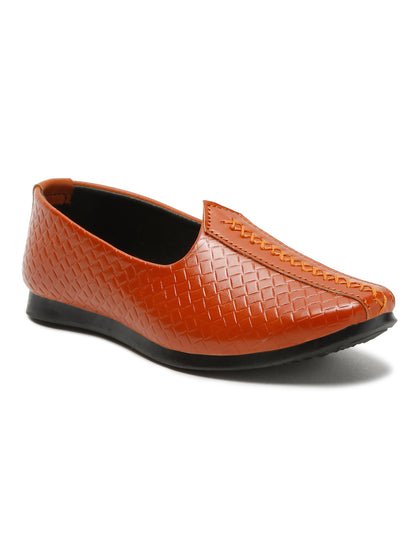 Tiny Bugs Boys Ethnic Mojaris- Tan