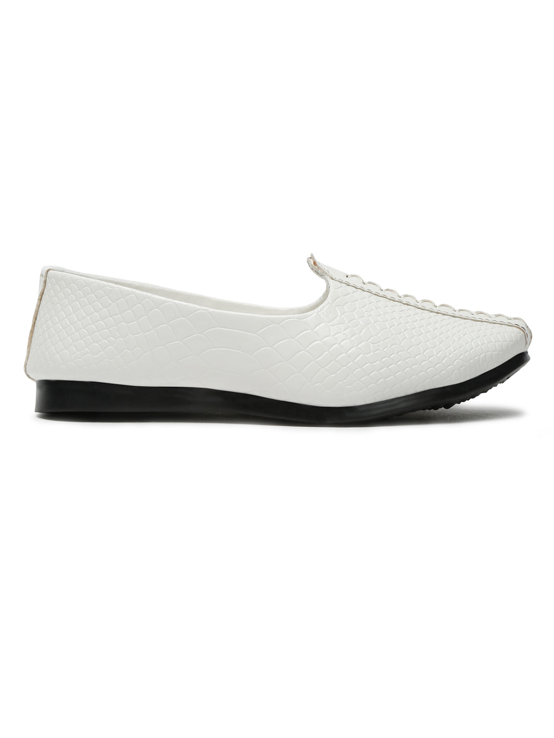 Tiny Bugs Boys Ethnic Wear Mojaris - White