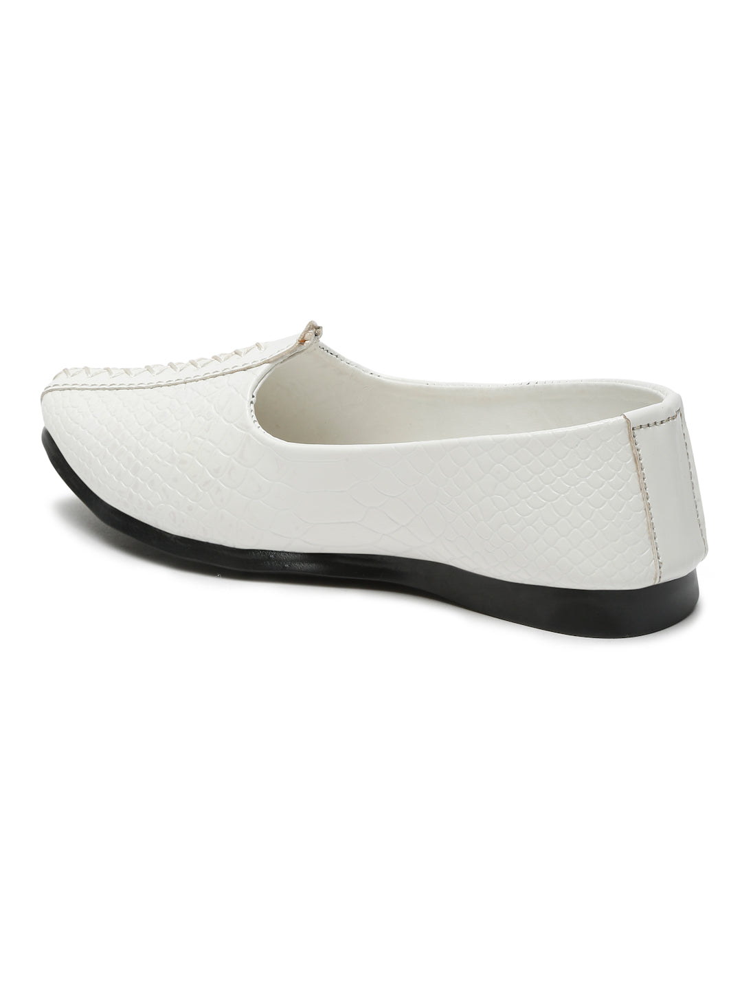Tiny Bugs Boys Ethnic Wear Mojaris - White