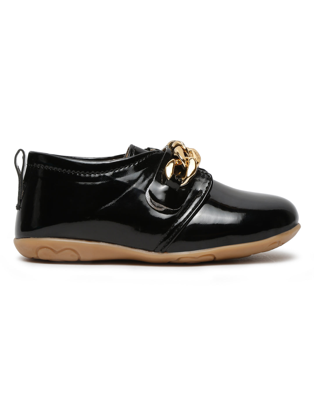 Tiny Bugs Girls Chain Embellished Ballerinas - Black